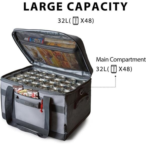 Cooler Bag 48/60 Cans Insulated Soft Cooler Large Collapsible Cooler Bag - Picture 2 of 7